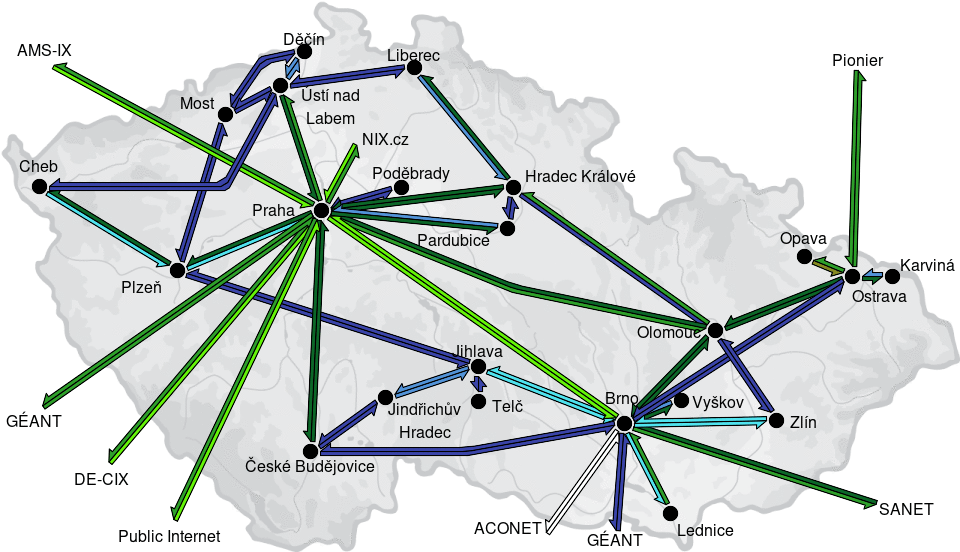 CESNET3 - IP/MPLS backbone utilization, day view - 2026/5/21